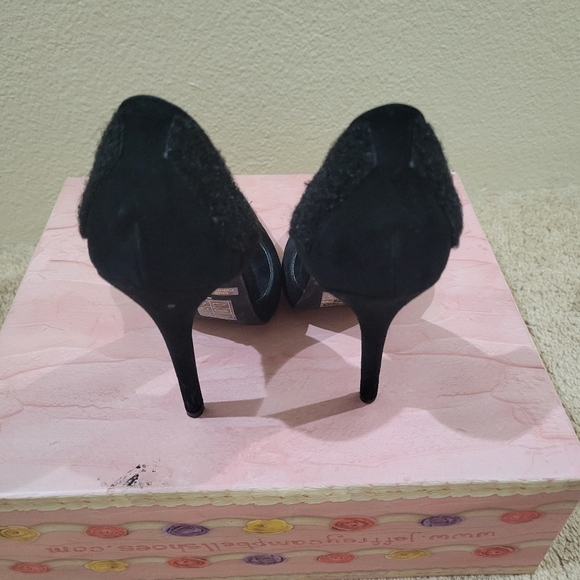 Jeffrey Campbell bat modcloth black goth wing heels pumps - Picture 7 of 8